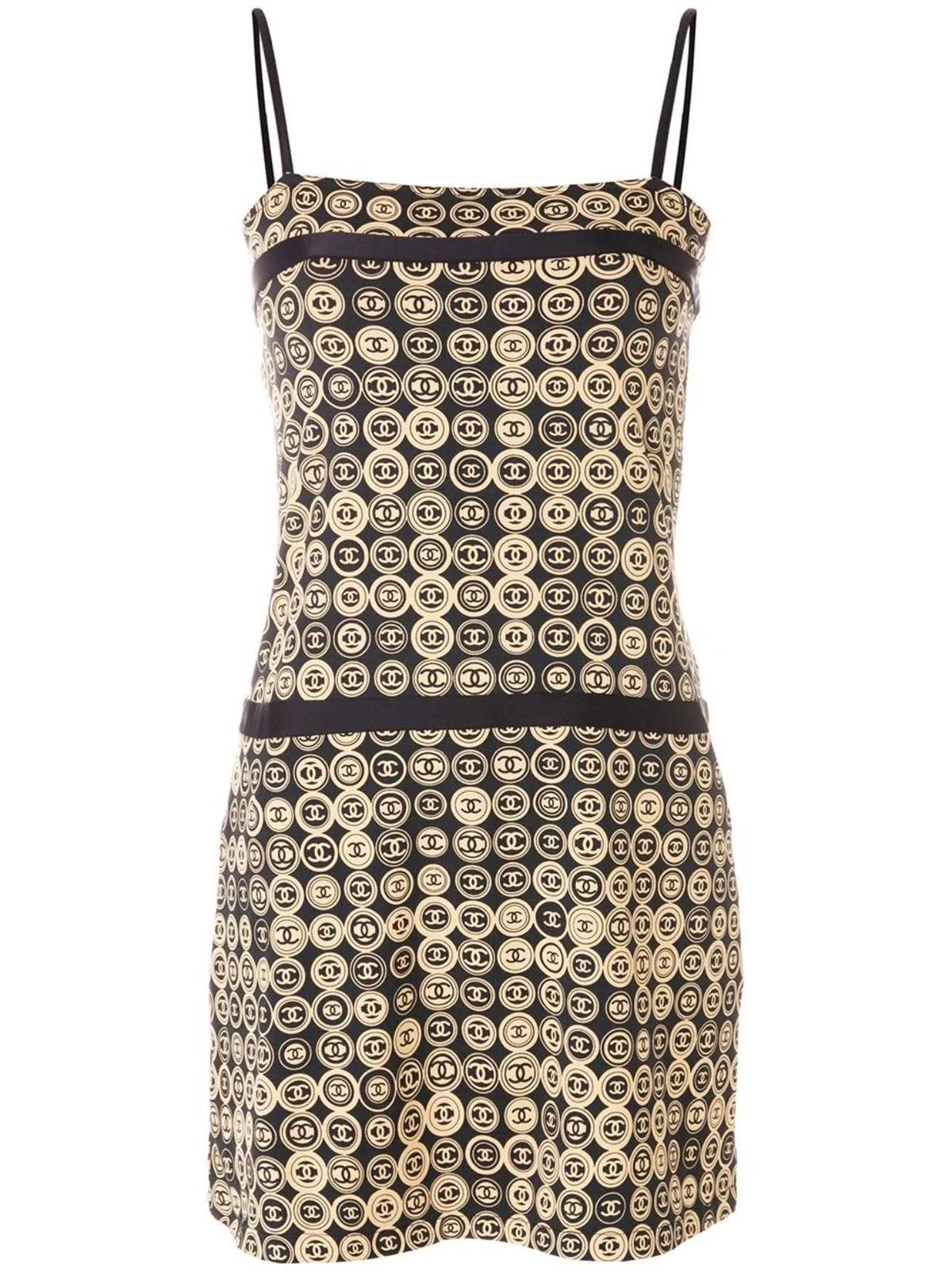 Chanel Logo Coin Medallion Dress Print Size 8 photo 4