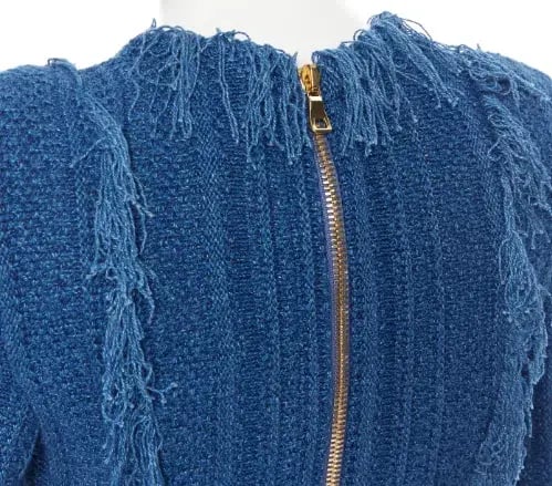 Balmain Knit Mini Dress Blue Size FR 38 / AU 10 photo 4