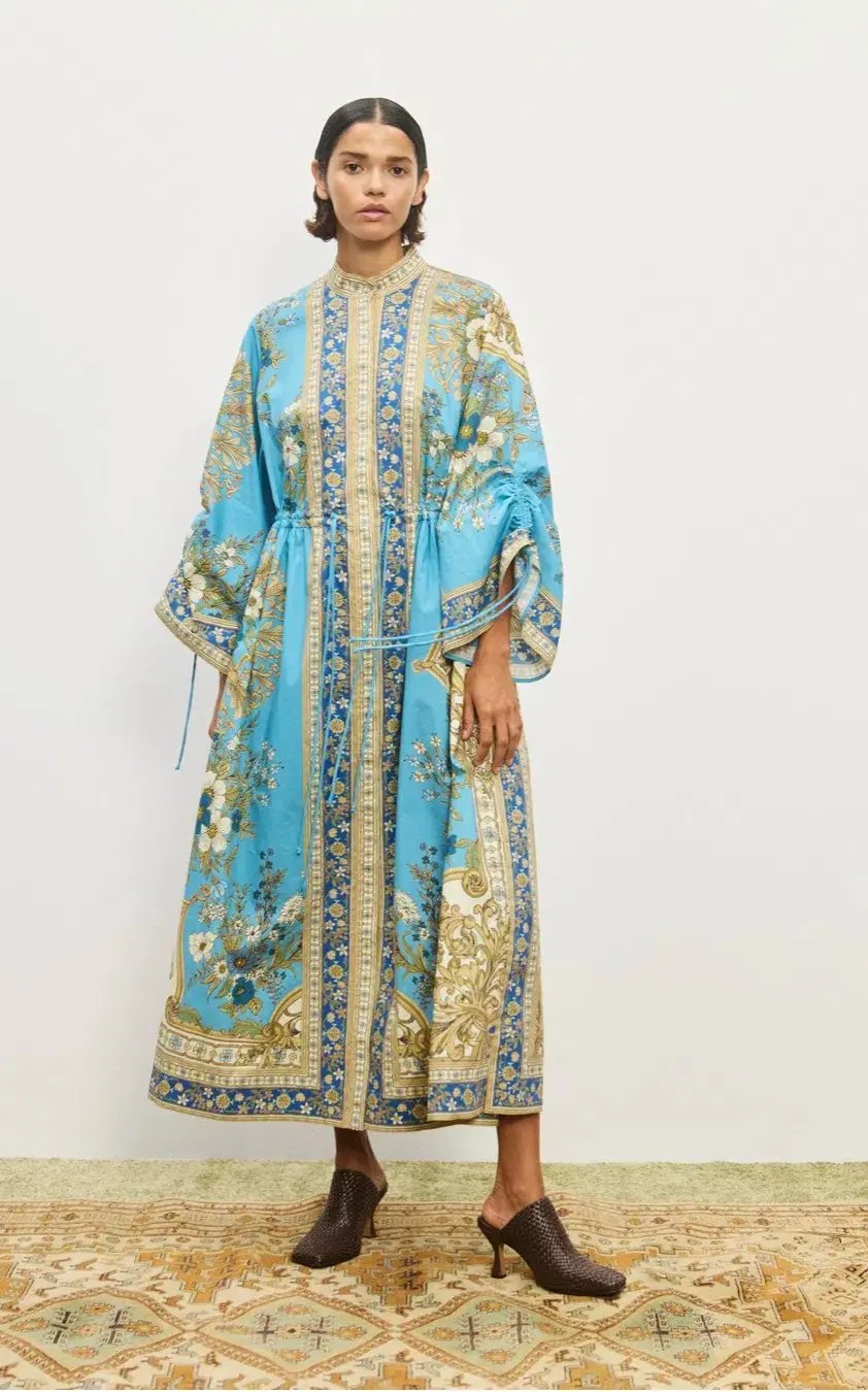 Alemais Cassie Pool Midi Dress in Blue Coral Floral Size 10 photo 3