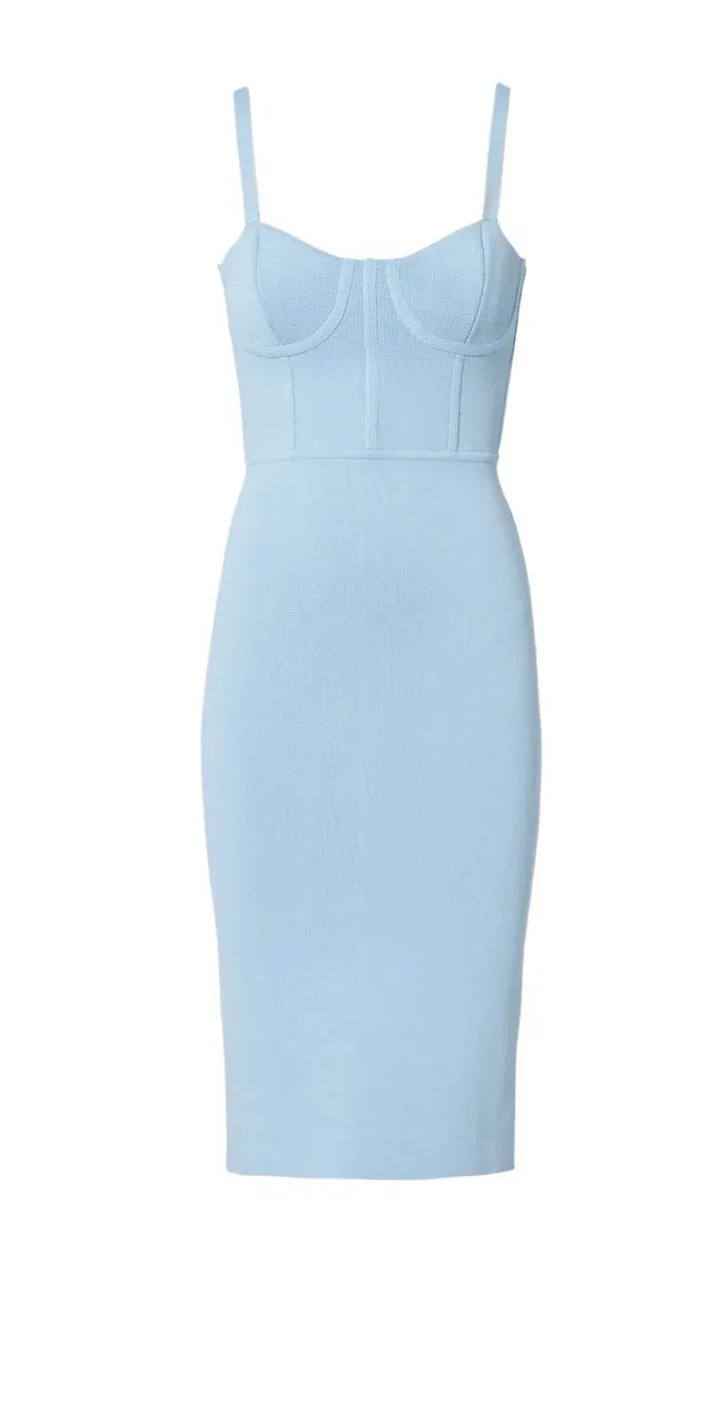 Scanlan Theodore Crepe Knit Bustier Dress Blue Size 8 photo 5