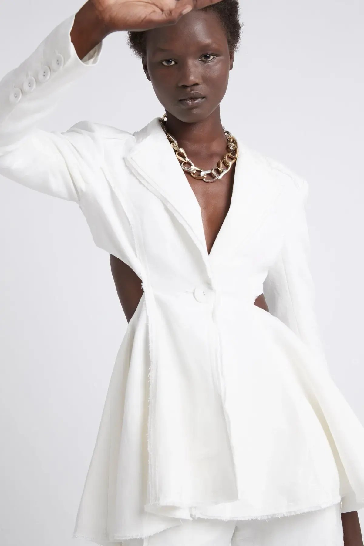 Aje Martino Cut Out Blazer Dress White Size 8 photo 5