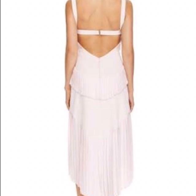 DION LEE -  "Broken Pinafore" Dress in Black with Pink strap (back) photo 3