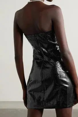 Rotate by Berger Christensen Herla strapless snake effect vegan leather mini dress- 38 photo 2