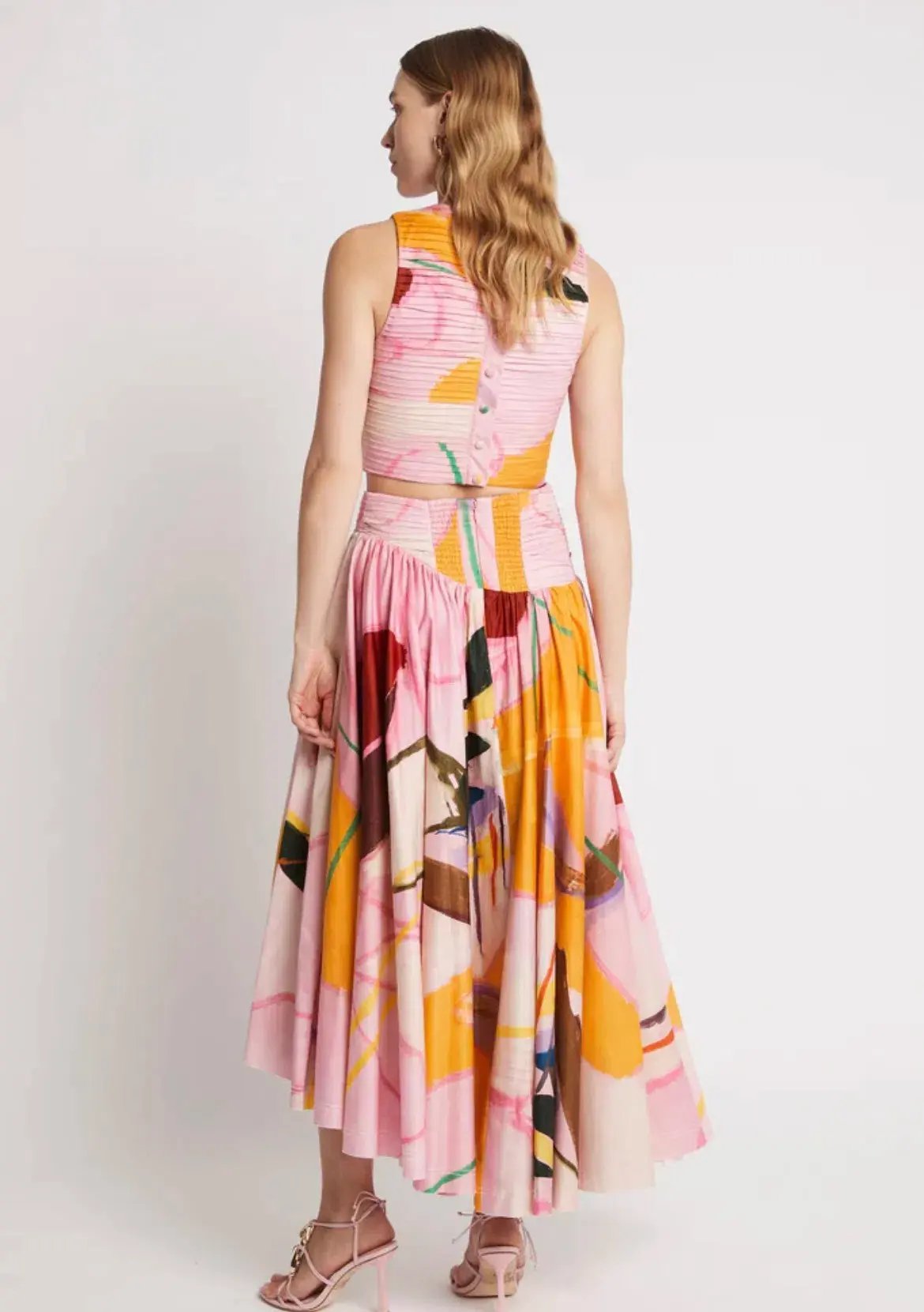 AJE Jolie Asymmetrical Midi Skirt Print Size 6 photo 2