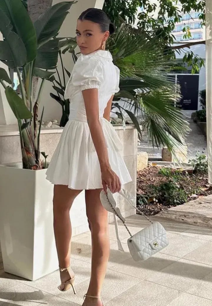 House Of CB Piera Pleated Mini White Size M / AU 12 photo 5