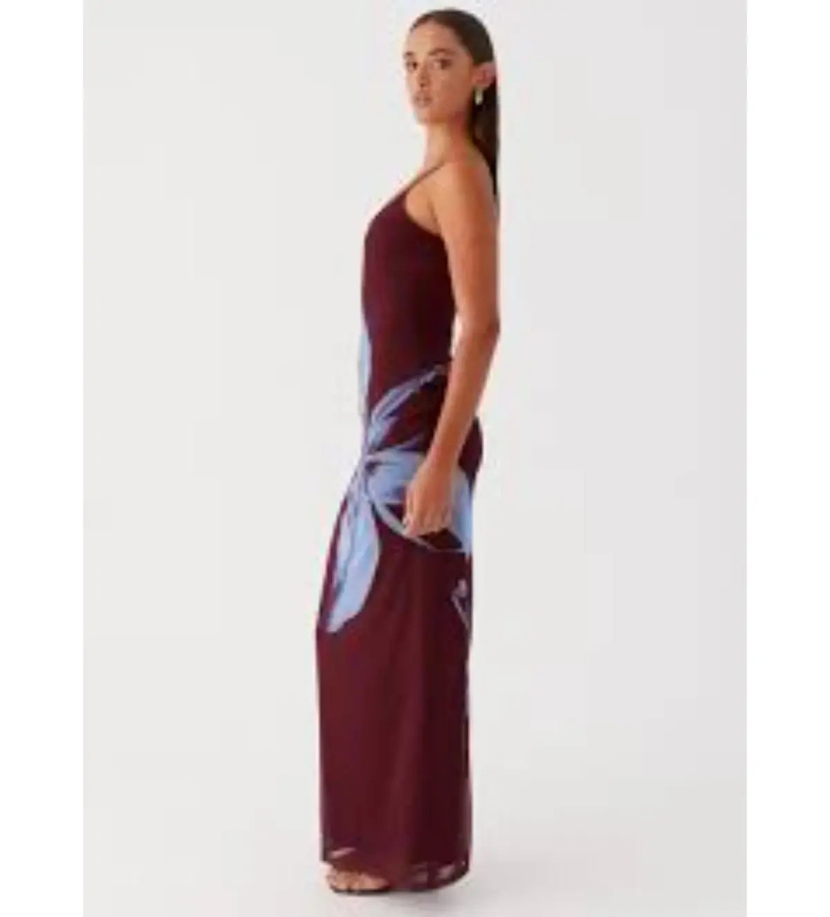 Serene Maxi Dress - Brown Purple Floral Size AU8 photo 2