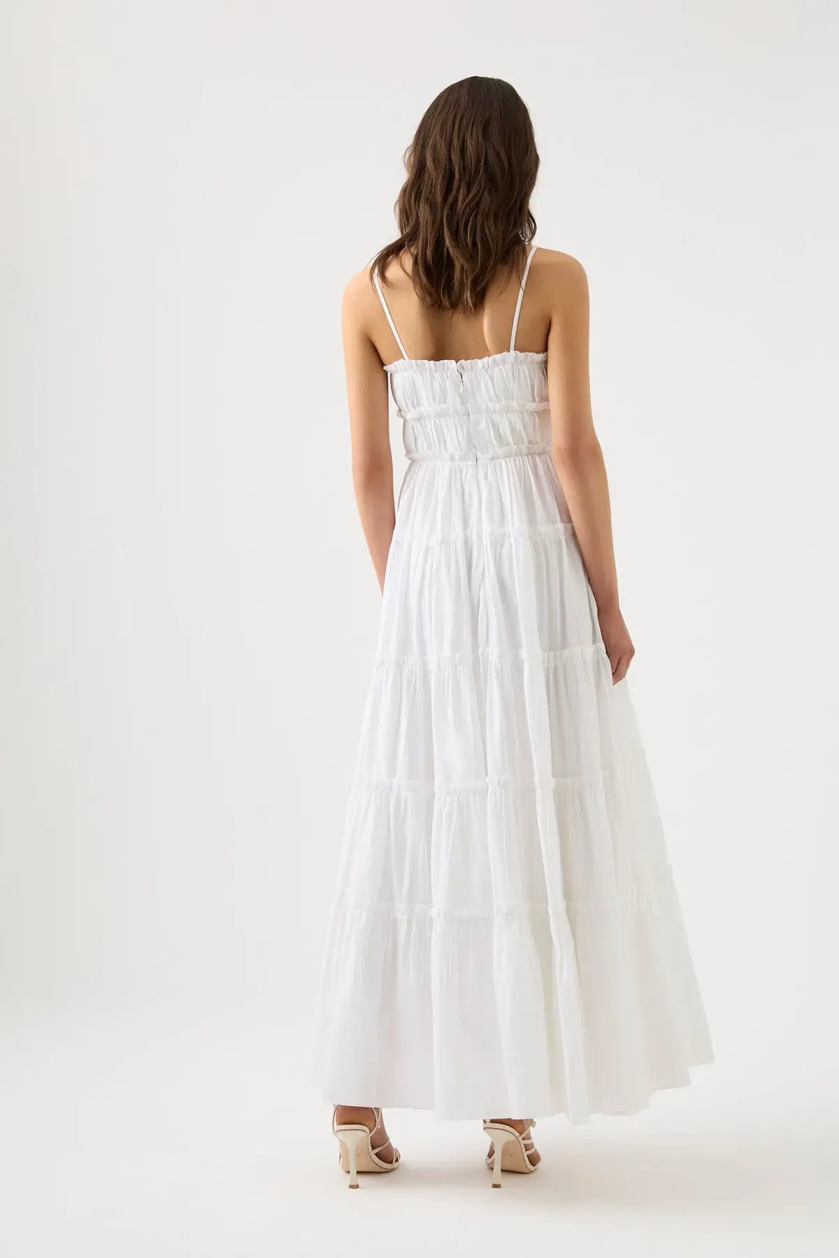 Aje Luna Tiered Maxi Dress Ivory Size 16 photo 2