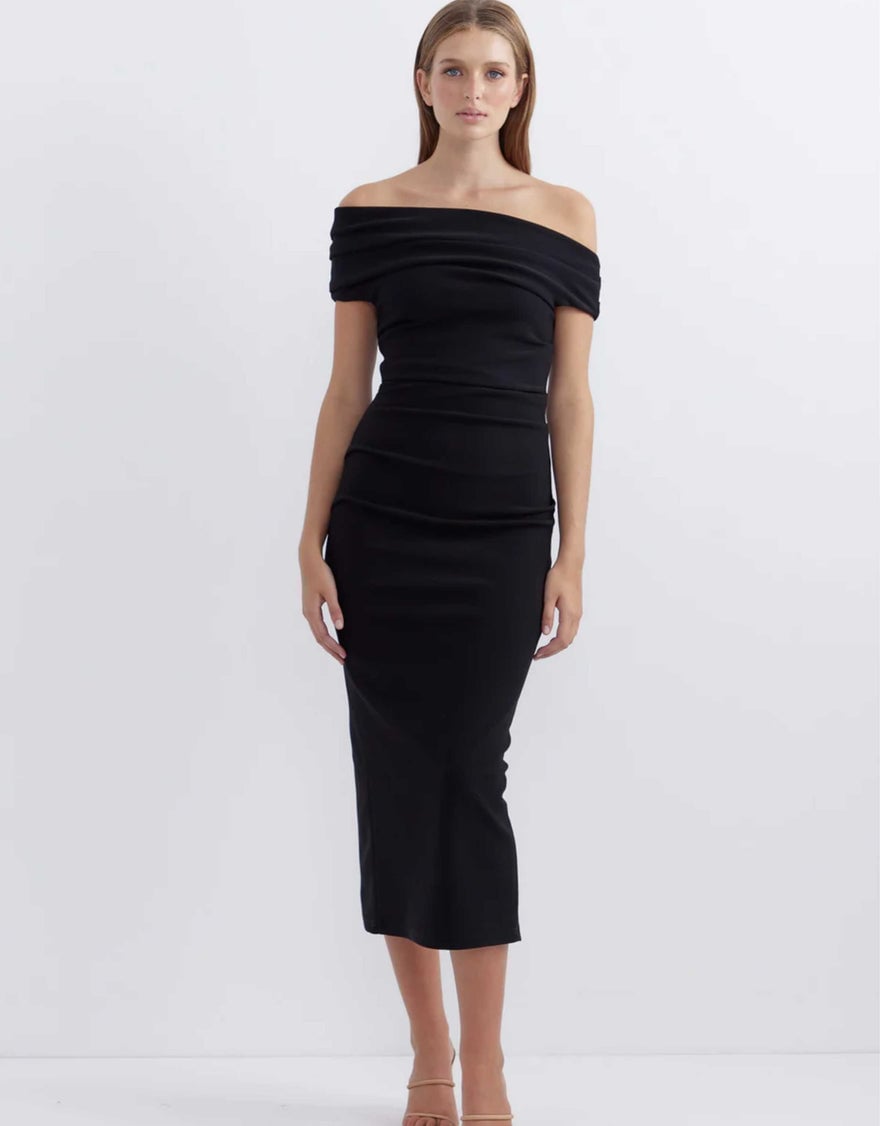 Pasduchas Evie Shoulder Dress, Black photo 3