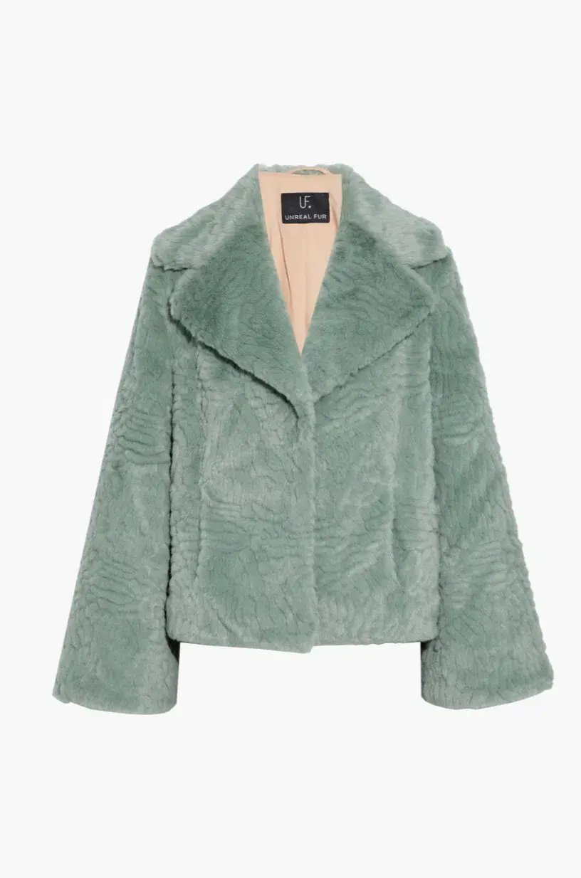 Unreal Fur Lily Jacket in Mint Size L / AU 12 photo 4