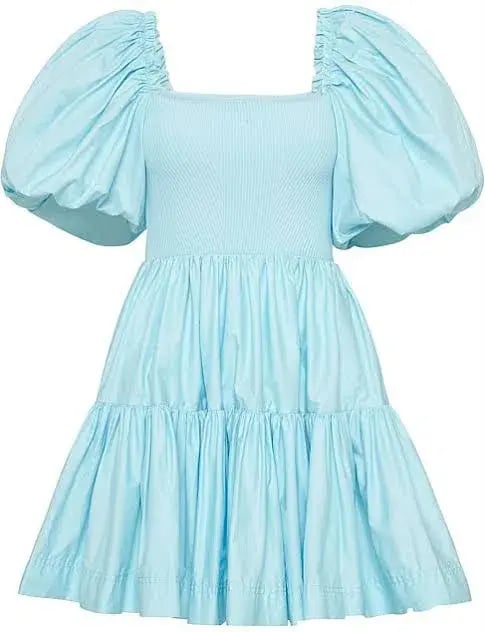 Aje Casa Puff Sleeve Mini Knit Dress Ice Blue Size 12 photo 6