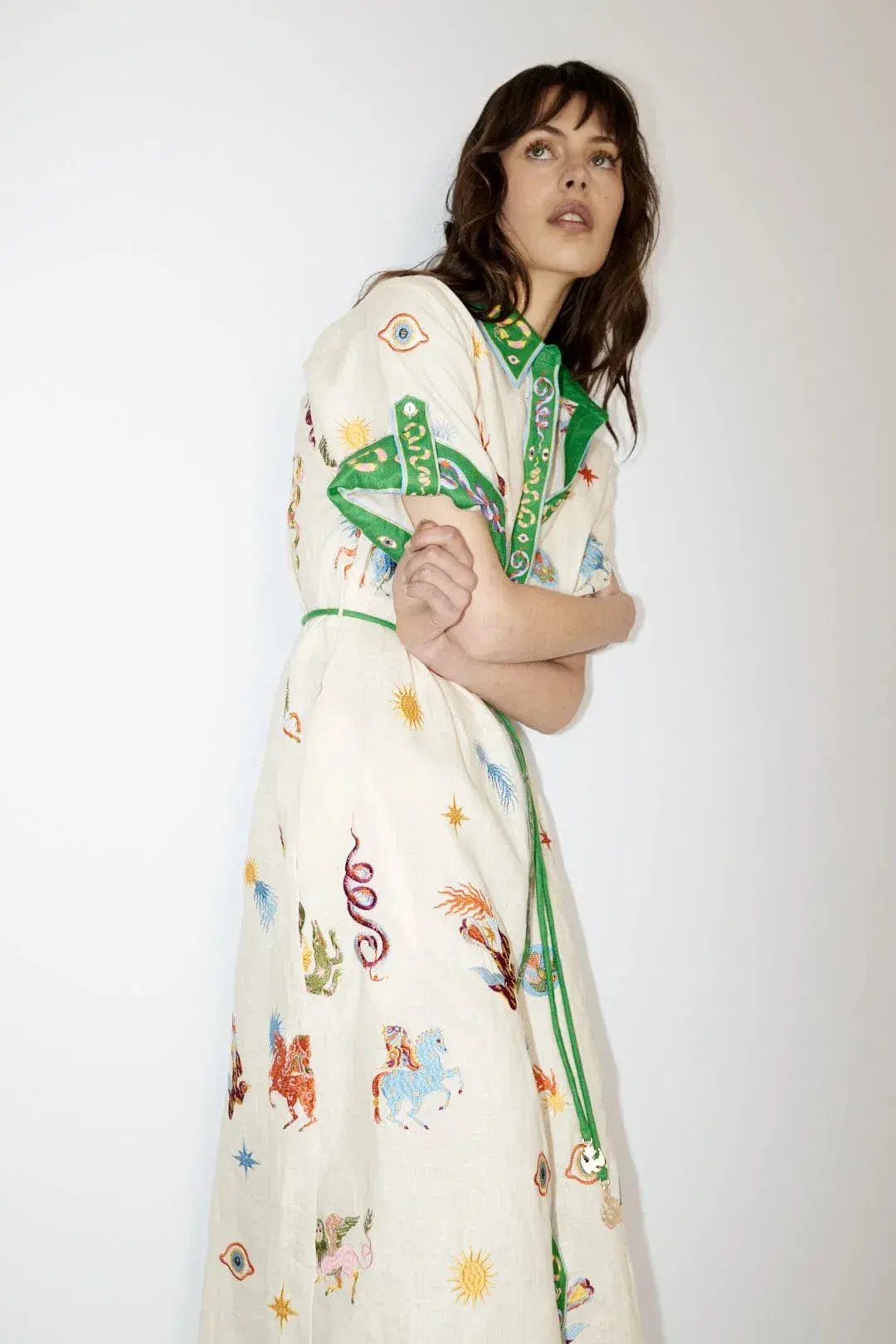 Alemais Seeker Embroidered Shirt Dress Print Size 10 photo 2