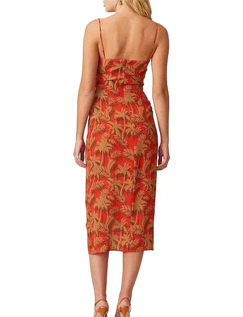 Bec & Bridge Shady Palm Dress Orange Size AU 8 photo 2