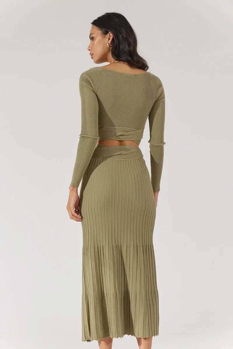 Sovere Inertia Knit Midi Skirt Green Size 8 / S photo 3