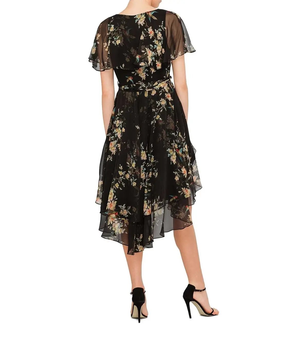 Zimmermann Maples Wrap Dress Black Bird Floral Size 0/AU 8 photo 4