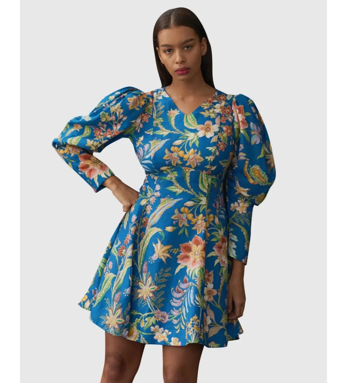 Alemais June Mini Dress Indigo Floral Size AU 16 photo 2