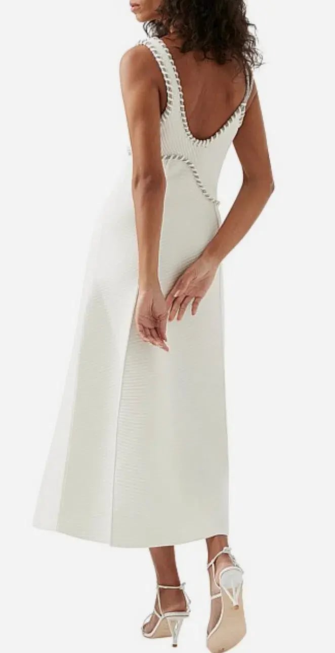 Aje Carve Abstract Knit Dress - White - Size S photo 4