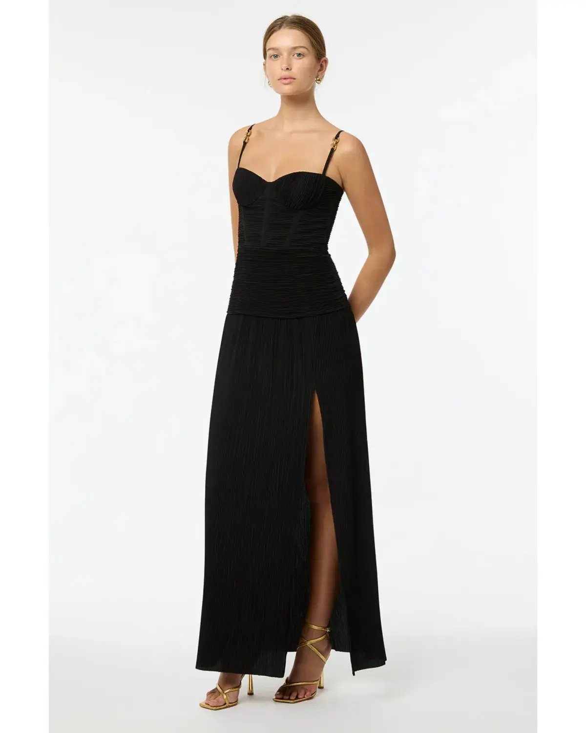 Manning Cartell double Time Pleat Dress Black Size AU 8 photo 3
