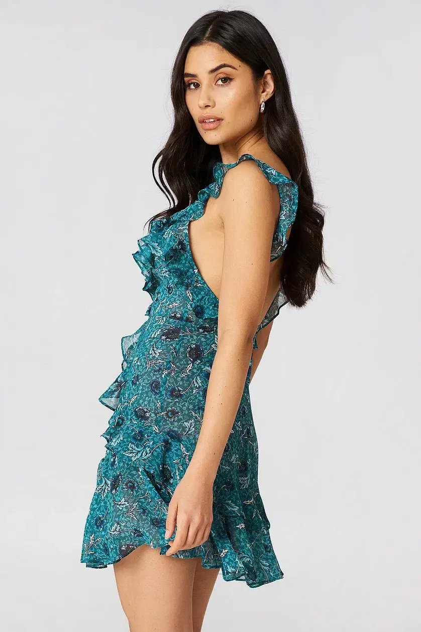 For Love And Lemons Poppy Mini Dress Blue Size AU 8 photo 3