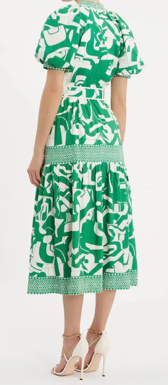 Rebecca Vallance Buttercup Midi Dress Green Print Size 8 photo 3