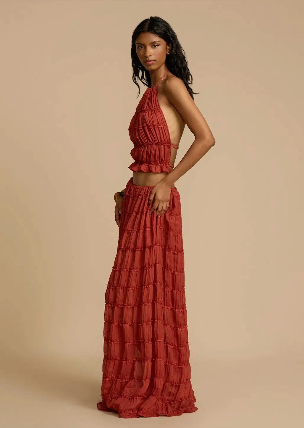 Arcina Ori Juliette Halter Top & Maxi Skirt Set Red Size S / AU 6-8 photo 13