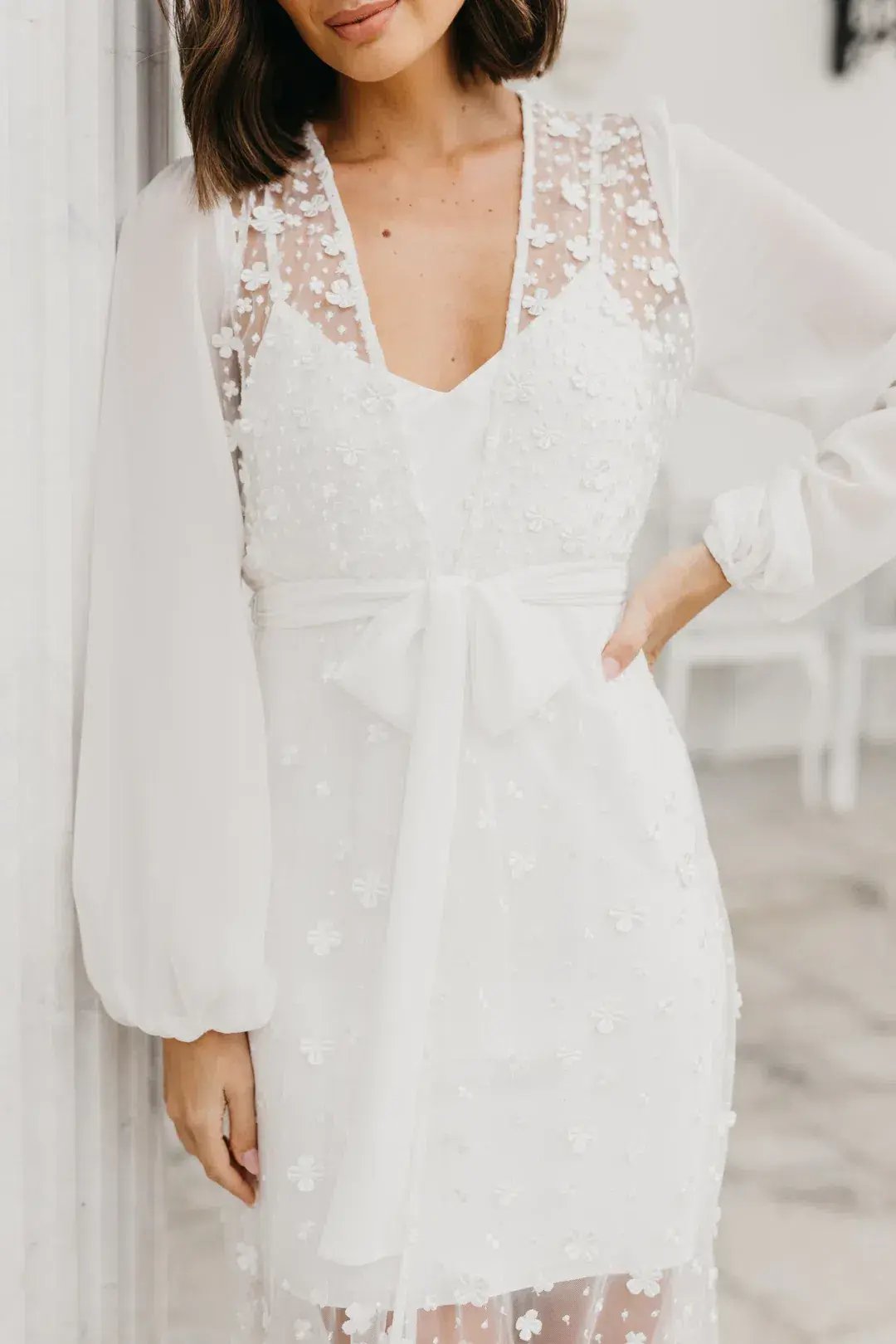 Le Rose Cassidy Forget Me Knot Gown White Size Size 10 photo 3