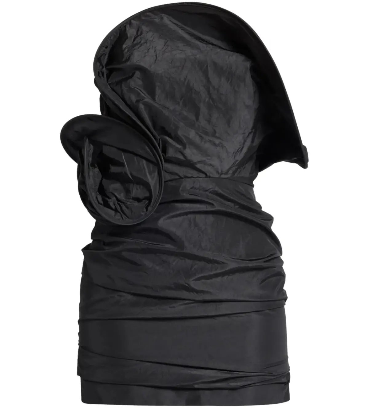 Magda Butrym Magda Butrym Sculptural Rose Mini Dress Black Size 8 photo 5
