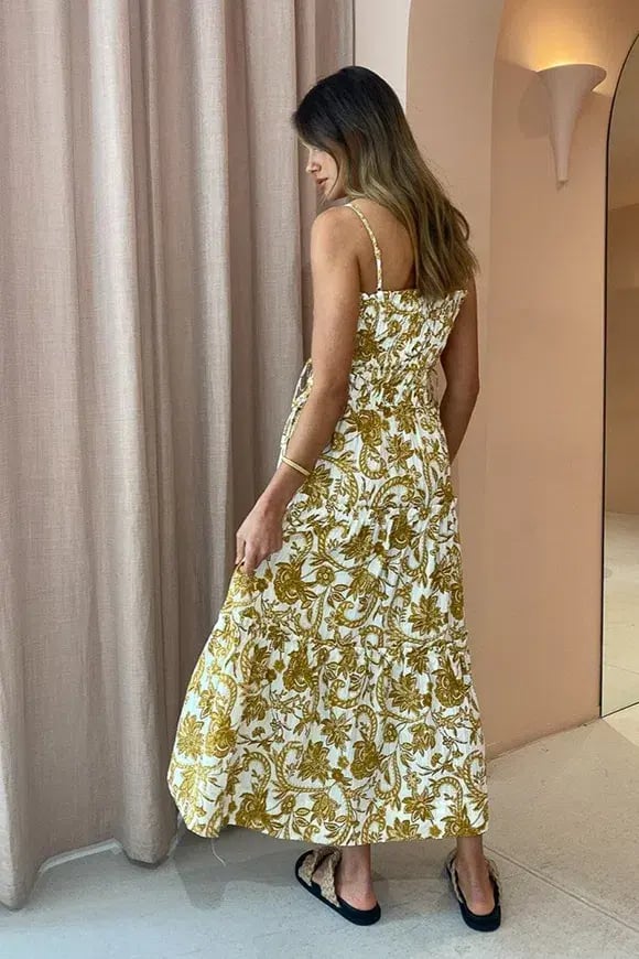 Shona Joy Saffron Tiered Midi Dress Floral Print Size 10 photo 4