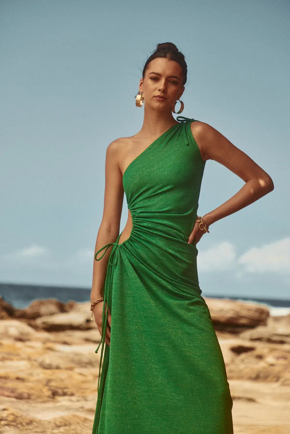 Sonya Moda Nour Maxi Dress Green Size 10 photo 4
