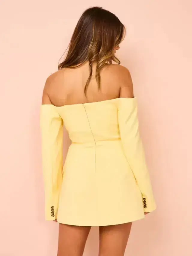 Sir The Label Sandrine Tailored Mini Yellow Dress Size 12 photo 3