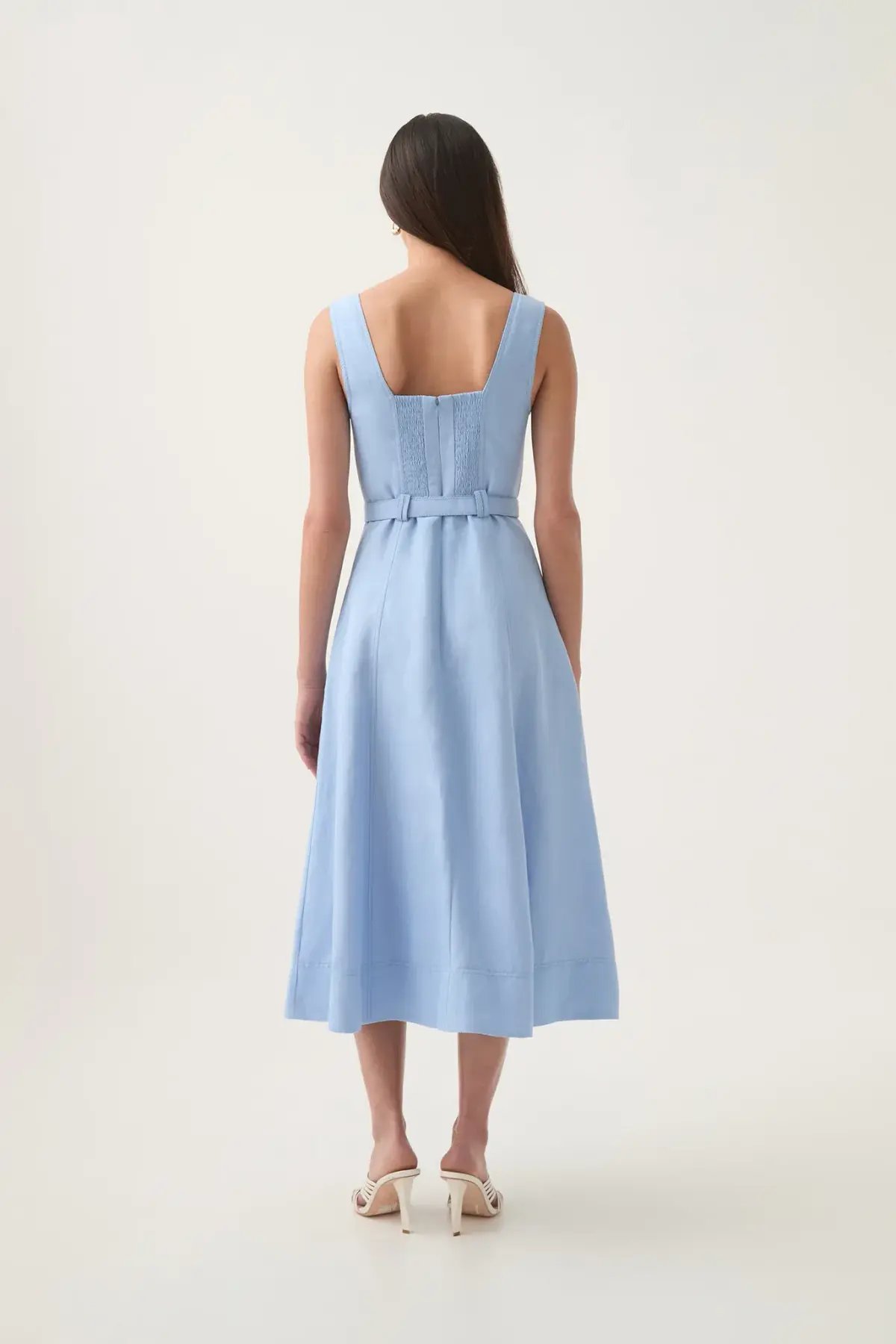 Aje Primary Belted Midi Dress Daydream Blue Size 12 photo 3