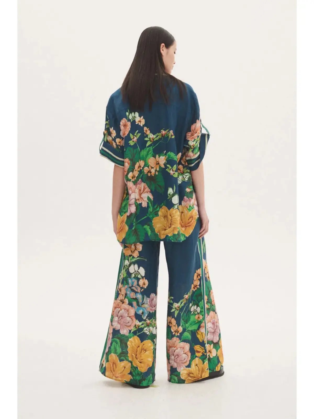 Alemais Lyla Linen Pant and Shirt Set Floral Size AU 6 photo 2