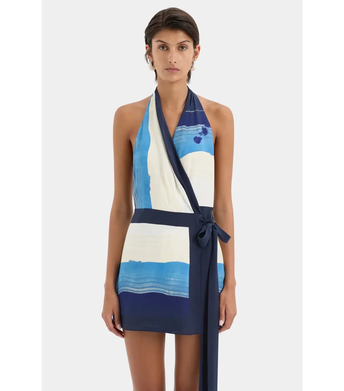 Sir the Label Mariner Wrap Halter Mini Dress Shoreline Stripe Size AU 3 / AU 12 photo 2