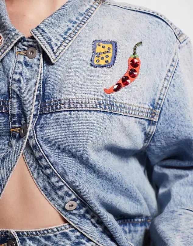 Alemais Jackpot Denim Jacket Size AU 8 and Mini Skirt Size AU 10 Blue photo 10