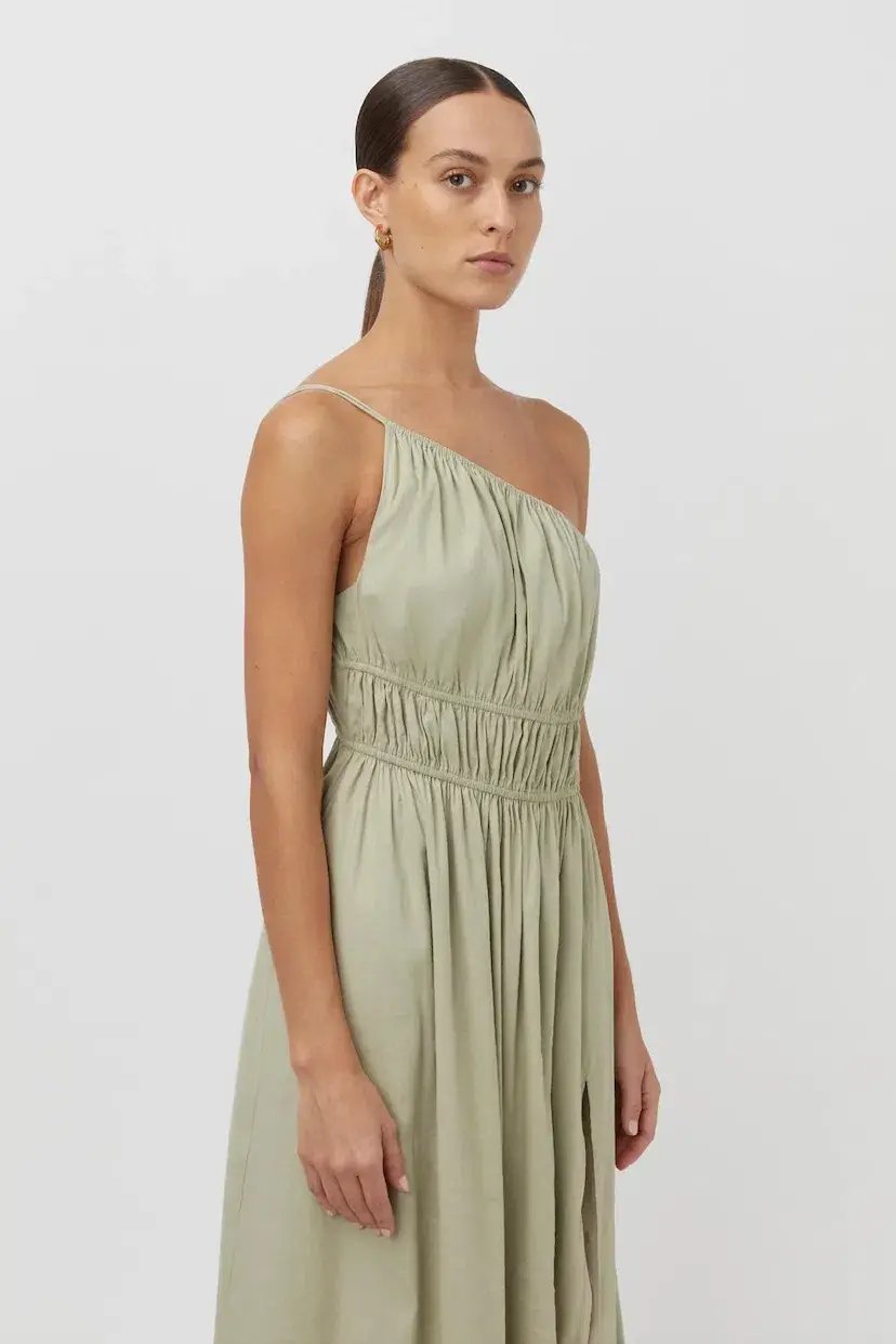 Camilla and Marc Sevilla Asymmetric Maxi Dress Green Size 8 photo 2