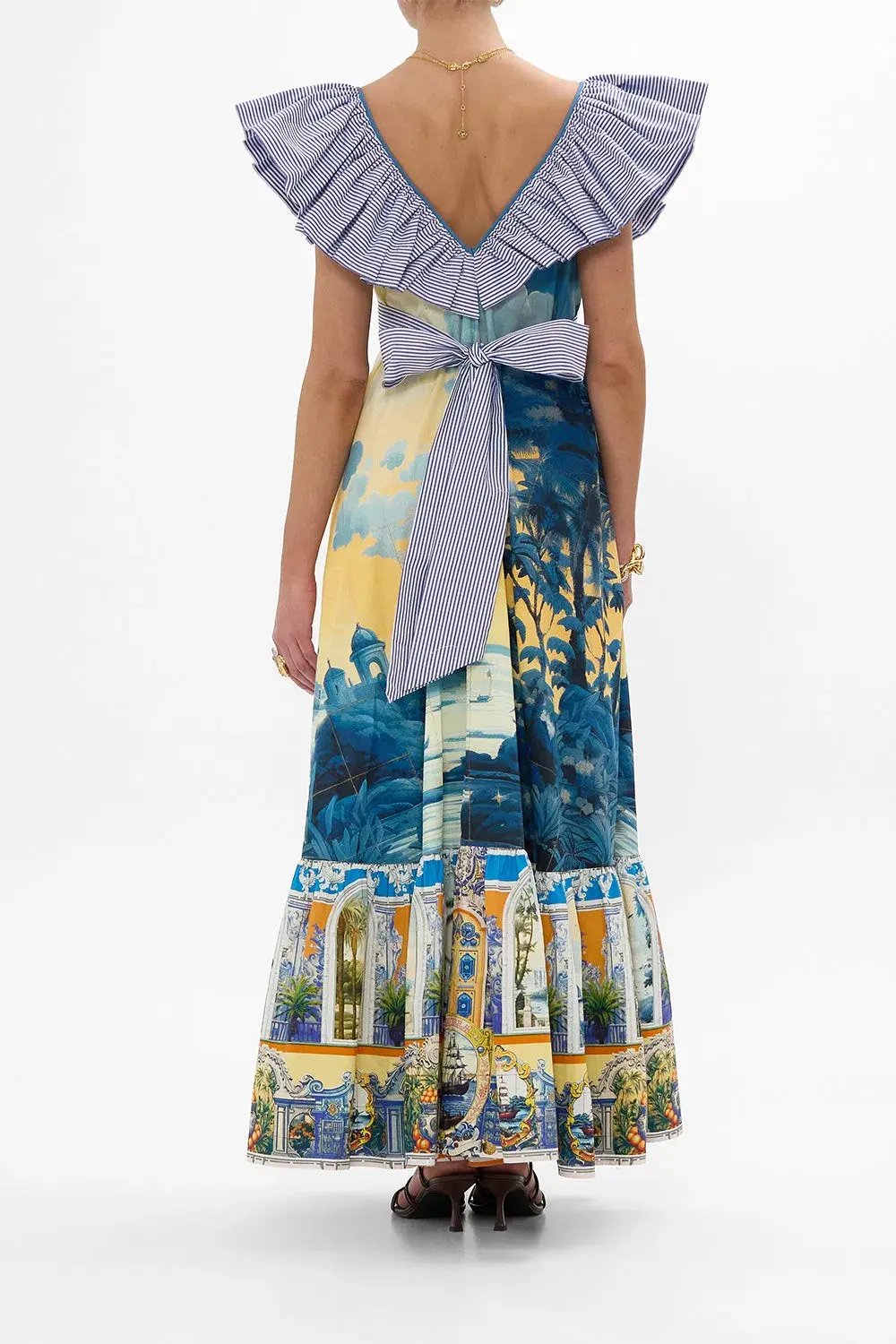 Camilla frill neck dress with hardware Song of Saint Anthony XS/S maxi photo 2