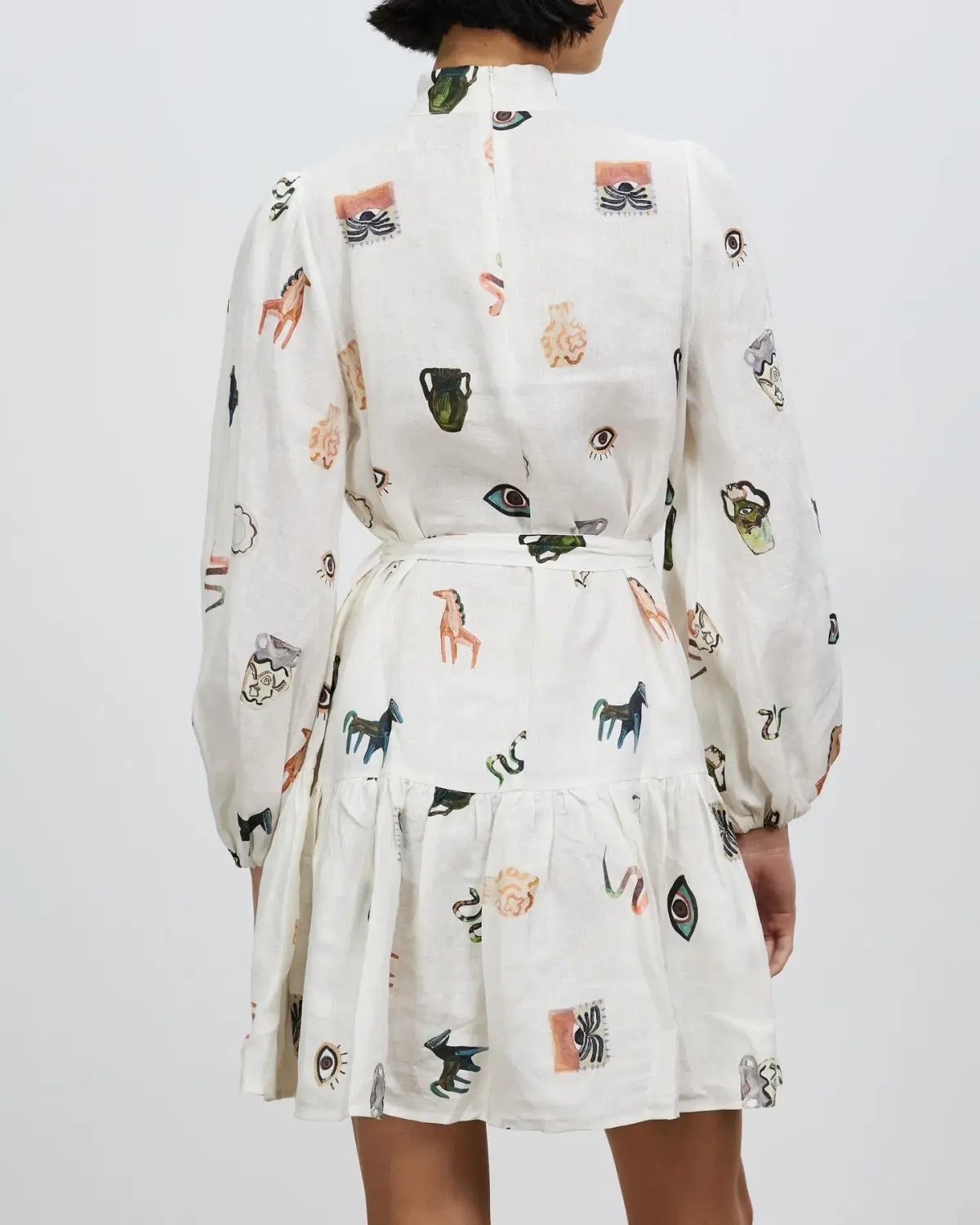 Alemais Hera Mini Dress Print White Size AU 6 photo 2