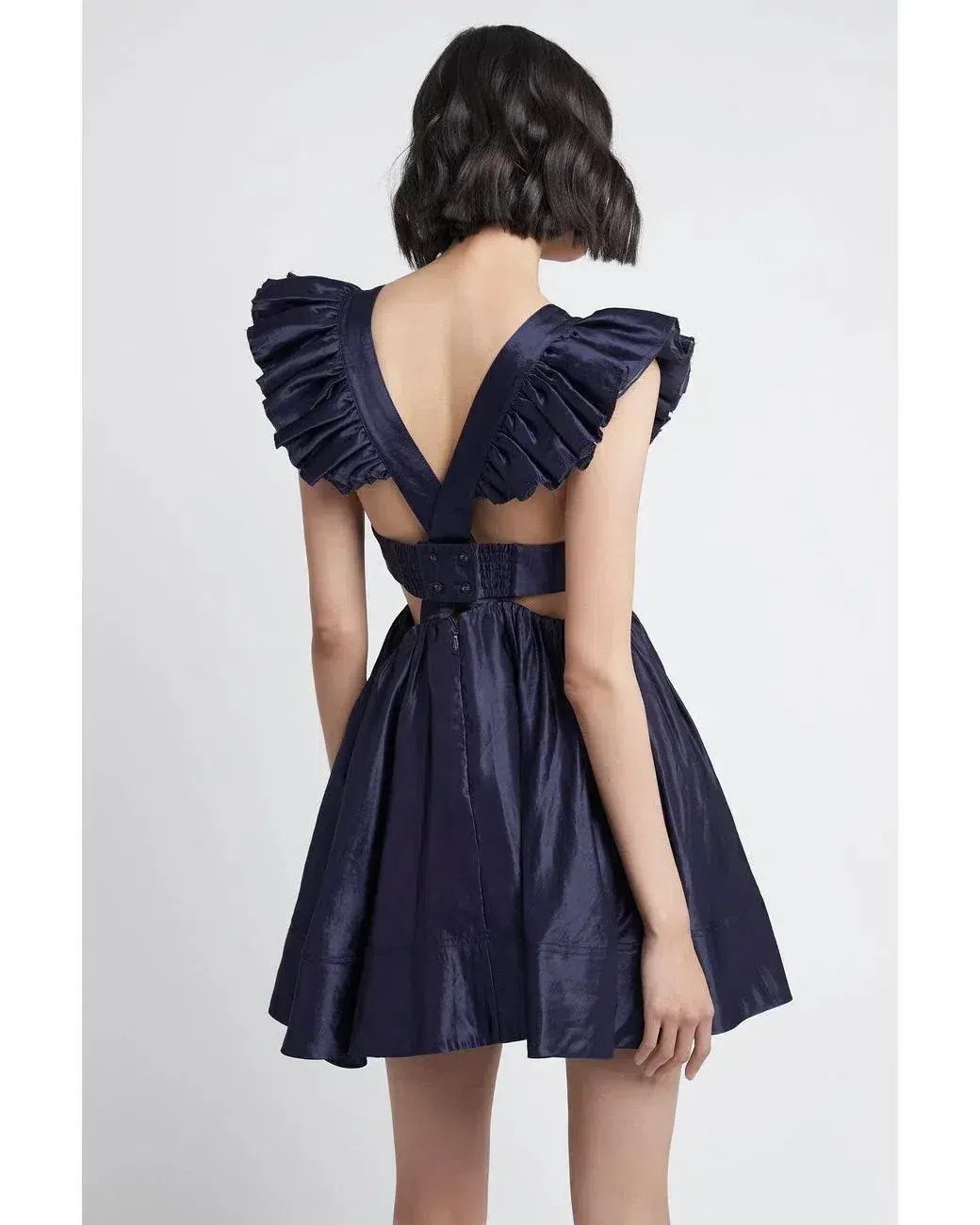 Aje Revitalise Frill Mini Dress Indigo Size 8 photo 3