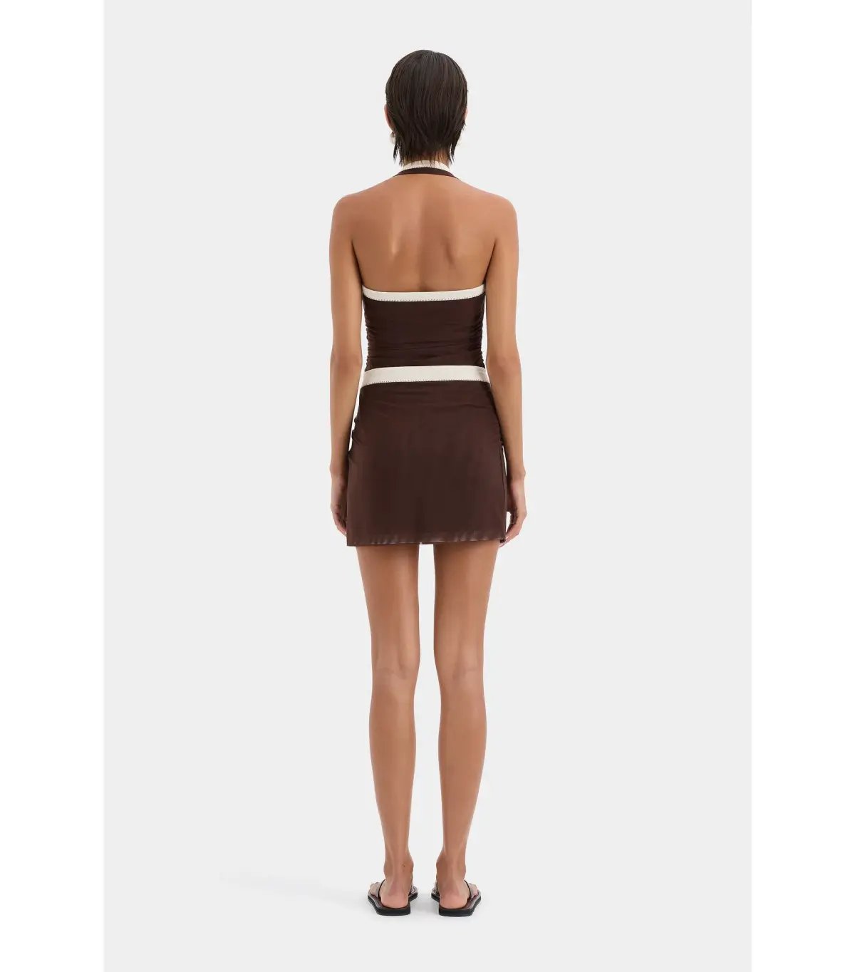 Sir the Label Jacques Mini Dress Chocolate Brown Size AU 12 photo 3
