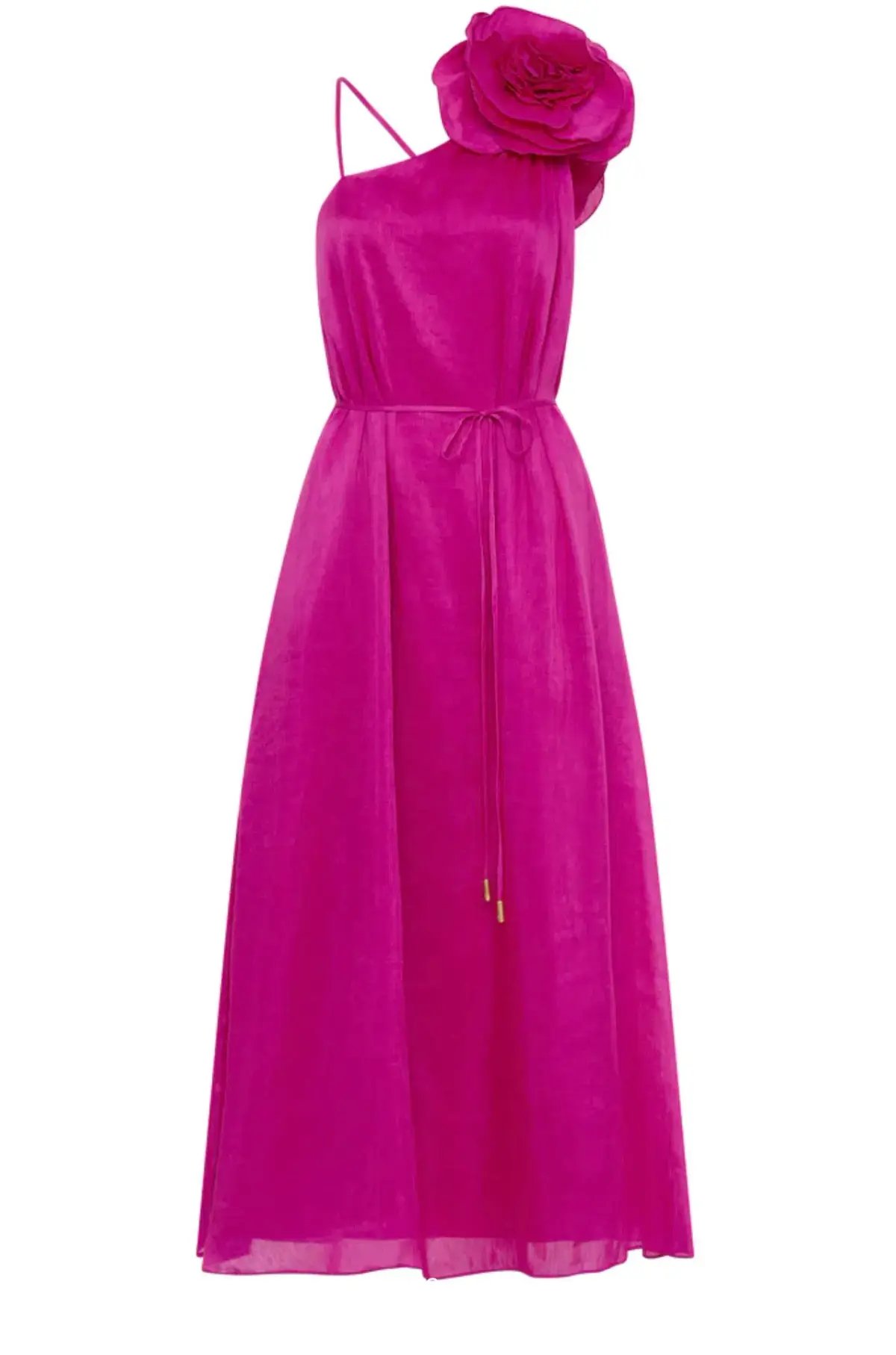 Aje Quintessa Flower Midi Dress Deep Magenta Size 8 photo 2