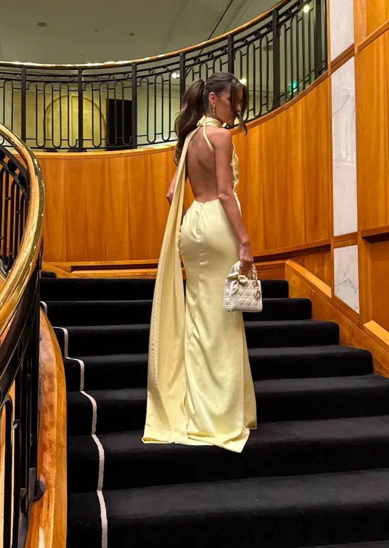 Alamour The Label Gown Custom Yellow Size 4 photo 2