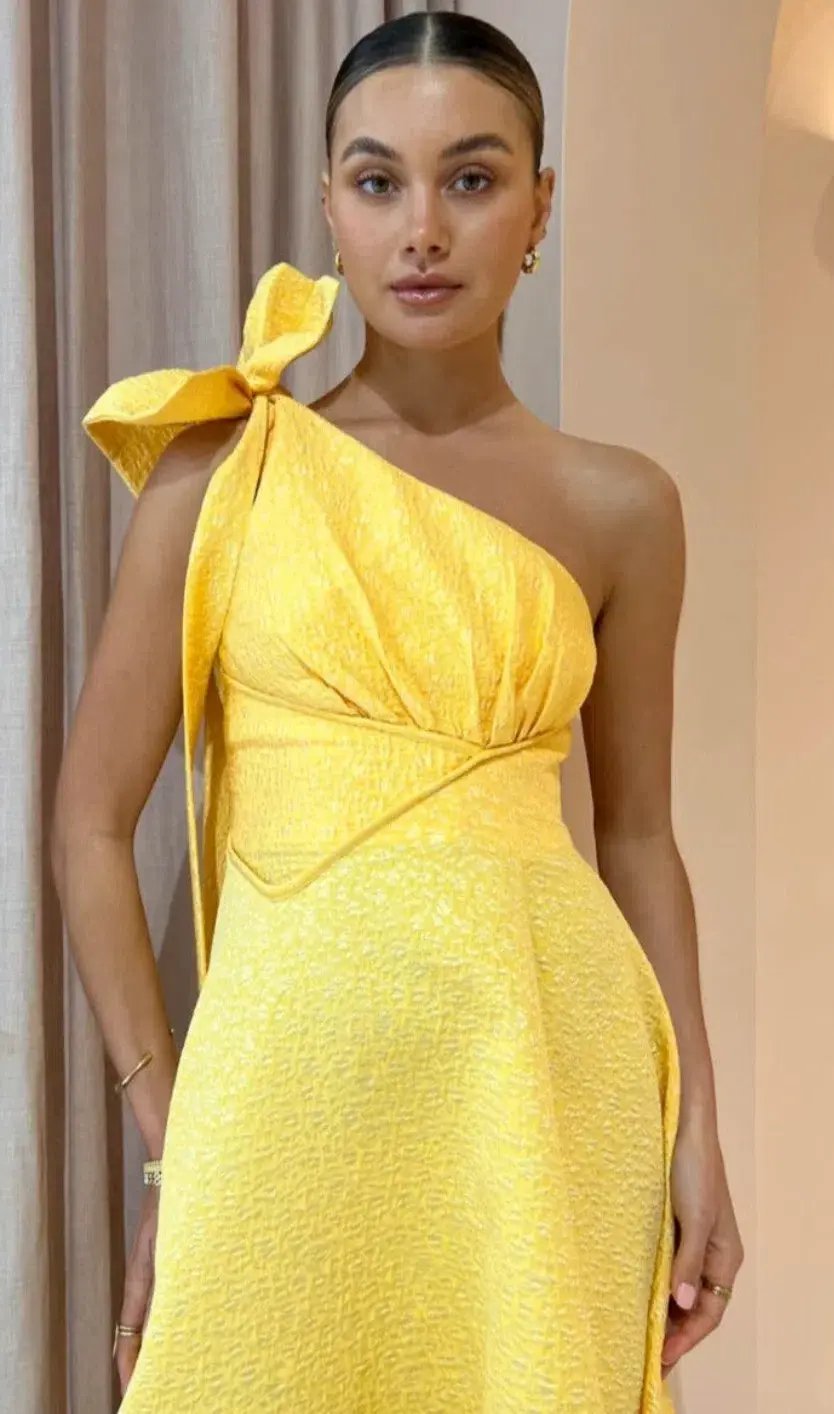 Rachel Gilbert Emiliano Dress in Lemondrop Yellow Size AU 12 photo 5