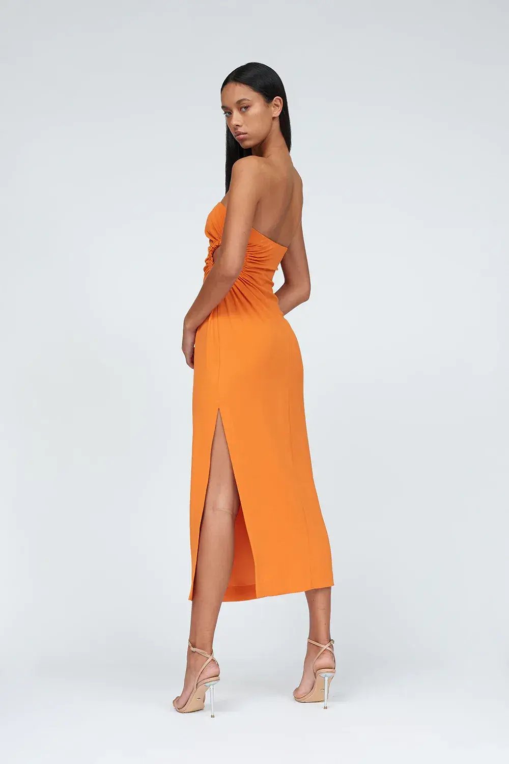 By Johnny Selena Strapless Dress in Mandarin Size 12 photo 6
