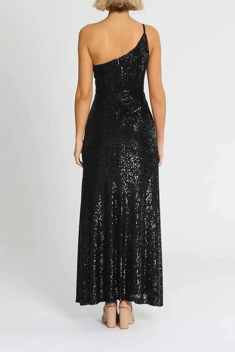 Montique Elle Sequin Gown in Black Size 12 photo 3