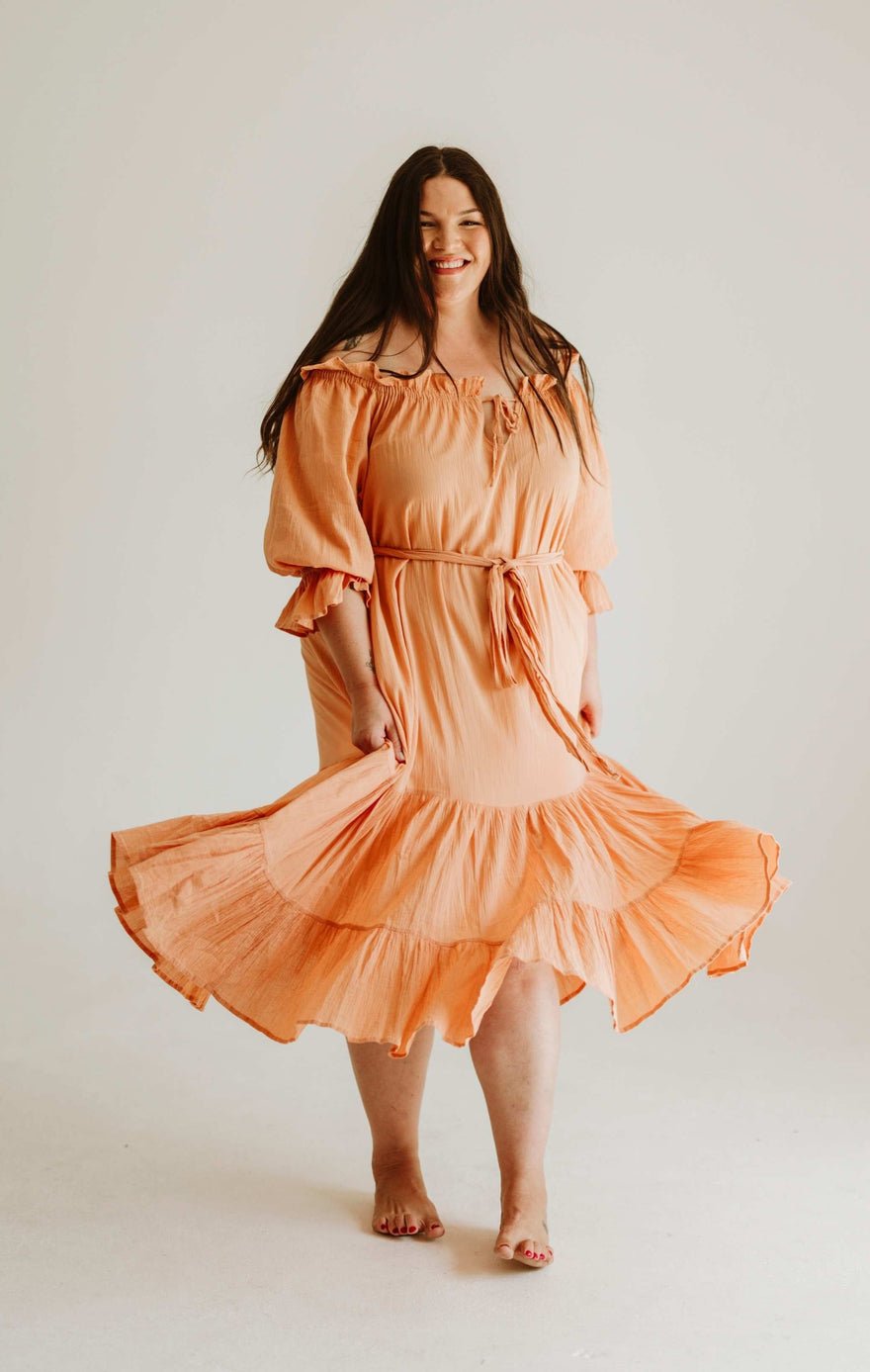 Hazel & Folk Emmaline Maxi Gown - Toasted Peach photo 3