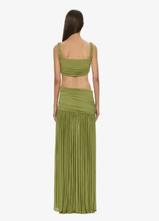 Christopher Esber Orion Separation Gown in Green Olive Size 8 photo 2