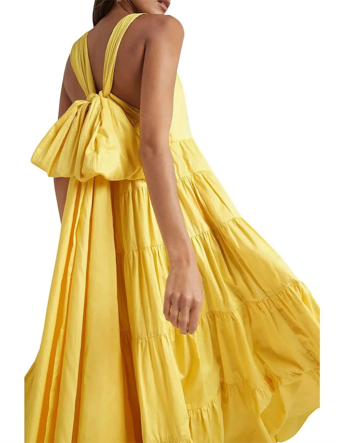 Aje Solstice Tiered Maxi Dress Yellow Size 8 photo 3
