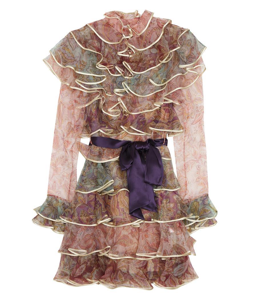 Zimmermann Lucky Tiered Mini Dress Spliced Size 0P / Au 6 photo 3