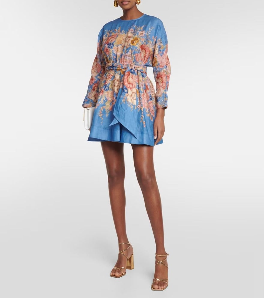 Zimmermann August Belted Floral-Print Linen Mini photo 3