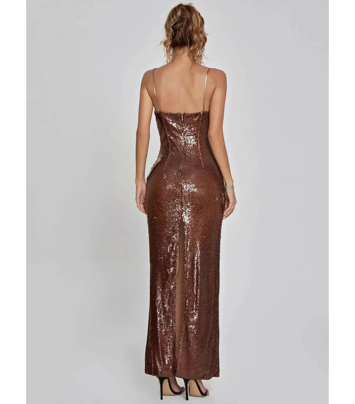 Mew Mews Lorelei Dress Brown Sequin Size S/M photo 5