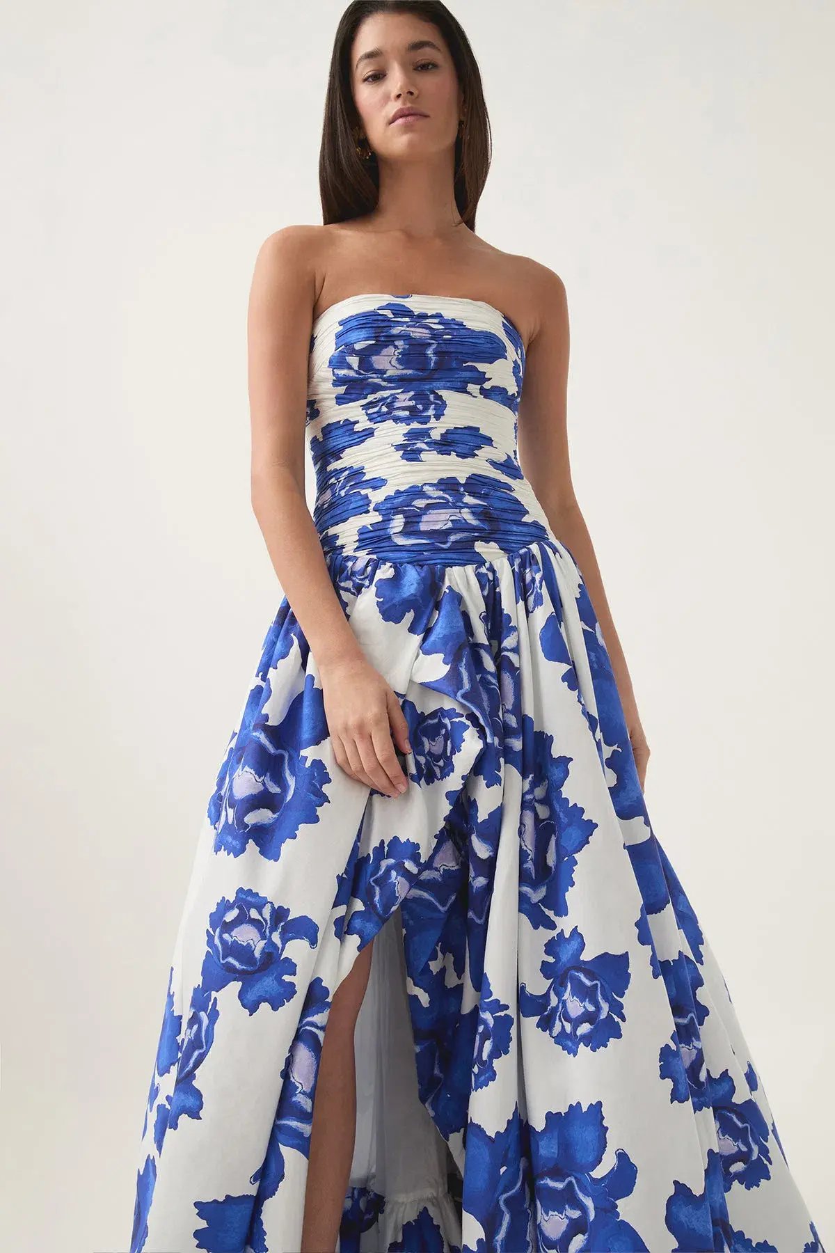 Aje Behold Maxi Dress Bodly Blooming Cobalt Size 14 photo 3